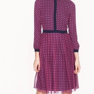 J crew Houndstooth pink dress silk 10